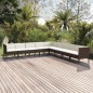 vidaXL Set muebles de jardín 9 piezas y cojines ratán sintético marrón vidaXL Set muebles de jardín 9 piezas y cojines ratán sintético marrón