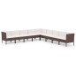 vidaXL Set muebles de jardín 9 piezas y cojines ratán sintético marrón vidaXL Set muebles de jardín 9 piezas y cojines ratán sintético marrón