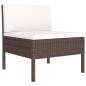 vidaXL Set muebles de jardín 6 pzas y cojines ratán sintético marrón vidaXL Set muebles de jardín 6 pzas y cojines ratán sintético marrón