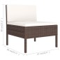 vidaXL Set muebles de jardín 6 pzas y cojines ratán sintético marrón vidaXL Set muebles de jardín 6 pzas y cojines ratán sintético marrón