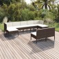 vidaXL Set muebles de jardín 9 pzas y cojines ratán sintético marrón vidaXL Set muebles de jardín 9 pzas y cojines ratán sintético marrón