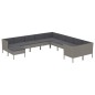 vidaXL Set de muebles de jardín 11 pzas y cojines ratán sintético gris vidaXL Set de muebles de jardín 11 pzas y cojines ratán sintético gris