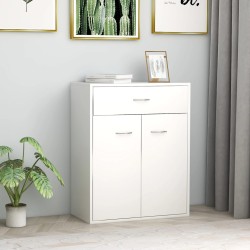 vidaXL Aparador de madera contrachapada blanco 60x30x75 cm
