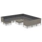 vidaXL Set de muebles de jardín 13 pzas y cojines ratán sintético gris vidaXL Set de muebles de jardín 13 pzas y cojines ratán sintético gris