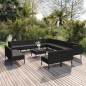 vidaXL Set de muebles de jardín 14 pzas cojines ratán sintético negro vidaXL Set de muebles de jardín 14 pzas cojines ratán sintético negro