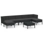 vidaXL Set de muebles de jardín 8 pzas y cojines ratán sintético negro vidaXL Set de muebles de jardín 8 pzas y cojines ratán sintético negro
