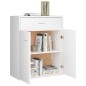 vidaXL Aparador de madera contrachapada blanco 60x30x75 cm vidaXL Aparador de madera contrachapada blanco 60x30x75 cm