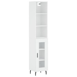 vidaXL Aparador alto madera contrachapada blanco 34,5x34x180 cm