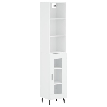 vidaXL Aparador alto madera contrachapada blanco 34,5x34x180 cm