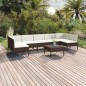 vidaXL Set muebles de jardín 8 pzas y cojines ratán sintético marrón vidaXL Set muebles de jardín 8 pzas y cojines ratán sintético marrón