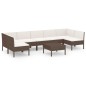 vidaXL Set muebles de jardín 8 pzas y cojines ratán sintético marrón vidaXL Set muebles de jardín 8 pzas y cojines ratán sintético marrón