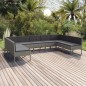 vidaXL Set de muebles de jardín 9 pzas y cojines ratán sintético gris vidaXL Set de muebles de jardín 9 pzas y cojines ratán sintético gris