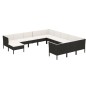 vidaXL Set de muebles de jardín 12 pzas cojines ratán sintético negro vidaXL Set de muebles de jardín 12 pzas cojines ratán sintético negro