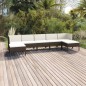 vidaXL Set muebles de jardín 7 piezas cojines ratán sintético marrón vidaXL Set muebles de jardín 7 piezas cojines ratán sintético marrón