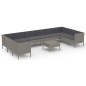 vidaXL Set de muebles de jardín 11 pzas y cojines ratán sintético gris vidaXL Set de muebles de jardín 11 pzas y cojines ratán sintético gris