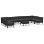 vidaXL Set de muebles de jardín 11 pzas cojines ratán sintético negro vidaXL Set de muebles de jardín 11 pzas cojines ratán sintético negro