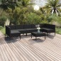 vidaXL Set de muebles de jardín 8 pzas y cojines ratán sintético negro vidaXL Set de muebles de jardín 8 pzas y cojines ratán sintético negro