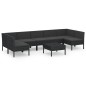vidaXL Set de muebles de jardín 8 pzas y cojines ratán sintético negro vidaXL Set de muebles de jardín 8 pzas y cojines ratán sintético negro