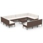vidaXL Set muebles de jardín 14 pzas y cojines ratán sintético marrón vidaXL Set muebles de jardín 14 pzas y cojines ratán sintético marrón