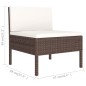 vidaXL Set muebles de jardín 14 pzas y cojines ratán sintético marrón vidaXL Set muebles de jardín 14 pzas y cojines ratán sintético marrón