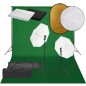 vidaXL Kit de estudio fotográfico con set de luces, fondo y reflector vidaXL Kit de estudio fotográfico con set de luces, fondo y reflector