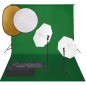 vidaXL Kit de estudio fotográfico con set de luces, fondo y reflector vidaXL Kit de estudio fotográfico con set de luces, fondo y reflector