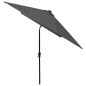 vidaXL Sombrilla con LED y poste de acero gris antracita 2x3 m vidaXL Sombrilla con LED y poste de acero gris antracita 2x3 m