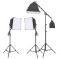 vidaXL Kit de estudio fotográfico con set de luces, fondo y reflector vidaXL Kit de estudio fotográfico con set de luces, fondo y reflector
