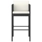 vidaXL Set muebles bar jardín 5 piezas y cojines ratán sintético negro