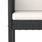 vidaXL Set muebles bar jardín 5 piezas y cojines ratán sintético negro