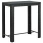 vidaXL Set muebles bar jardín 5 piezas y cojines ratán sintético negro