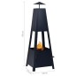 vidaXL Brasero de acero negro 35x35x99 cm vidaXL Brasero de acero negro 35x35x99 cm