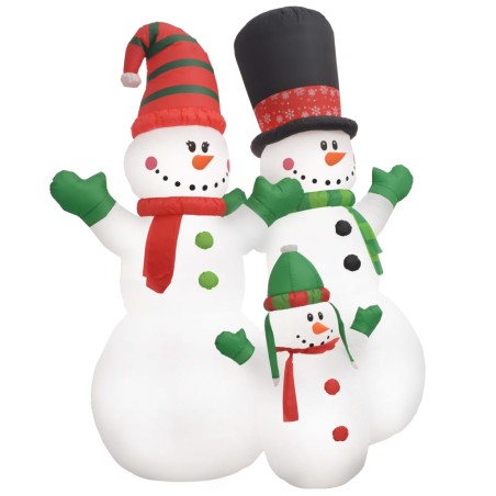 vidaXL Familia de muñecos de nieve inflable Navidad LED IP44 240 cm 