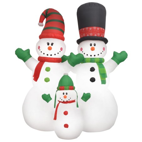 vidaXL Familia de muñecos de nieve inflable Navidad LED IP44 240 cm 