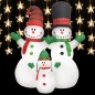 vidaXL Familia de muñecos de nieve inflable Navidad LED IP44 240 cm vidaXL Familia de muñecos de nieve inflable Navidad LED IP44 240 cm