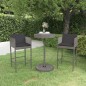 vidaXL Set muebles bar jardín 3 piezas y cojines ratán sintético gris vidaXL Set muebles bar jardín 3 piezas y cojines ratán sintético gris