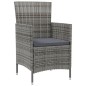 vidaXL Set de comedor de jardín 5 pzas y cojines ratán sintético gris vidaXL Set de comedor de jardín 5 pzas y cojines ratán sintético gris