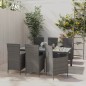 vidaXL Set de comedor de jardín 7 pzas y cojines ratán sintético gris vidaXL Set de comedor de jardín 7 pzas y cojines ratán sintético gris