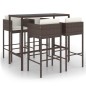 vidaXL Set de bar de jardín 5 pzas con cojines ratán sintético marrón vidaXL Set de bar de jardín 5 pzas con cojines ratán sintético marrón