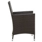 vidaXL Set de comedor jardín 9 pzas y cojines ratán sintético marrón