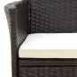 vidaXL Set de comedor jardín 9 pzas y cojines ratán sintético marrón