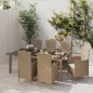 vidaXL Set de comedor de jardín 7 pzas y cojines ratán sintético beige vidaXL Set de comedor de jardín 7 pzas y cojines ratán sintético beige
