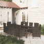 vidaXL Juego de comedor de jardín 11 pzas con cojines ratán PE negro vidaXL Juego de comedor de jardín 11 pzas con cojines ratán PE negro