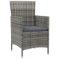 vidaXL Set de comedor de jardín 5 pzas y cojines ratán sintético gris vidaXL Set de comedor de jardín 5 pzas y cojines ratán sintético gris