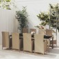 vidaXL Set de comedor de jardín 9 pzas y cojines ratán sintético beige vidaXL Set de comedor de jardín 9 pzas y cojines ratán sintético beige