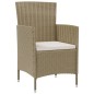 vidaXL Set de comedor de jardín 9 pzas y cojines ratán sintético beige vidaXL Set de comedor de jardín 9 pzas y cojines ratán sintético beige
