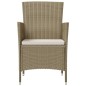 vidaXL Set de comedor de jardín 9 pzas y cojines ratán sintético beige vidaXL Set de comedor de jardín 9 pzas y cojines ratán sintético beige