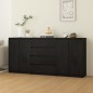 vidaXL Armario auxiliar 3 unidades madera maciza de pino negro vidaXL Armario auxiliar 3 unidades madera maciza de pino negro