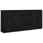 vidaXL Armario auxiliar 3 unidades madera maciza de pino negro vidaXL Armario auxiliar 3 unidades madera maciza de pino negro