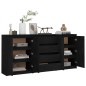 vidaXL Armario auxiliar 3 unidades madera maciza de pino negro vidaXL Armario auxiliar 3 unidades madera maciza de pino negro